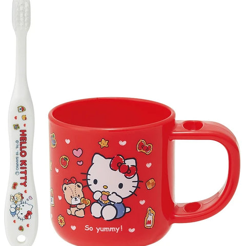 Skater  KTB5 Hello Kitty Cookies Sanrio Toothbrush Set with Stand