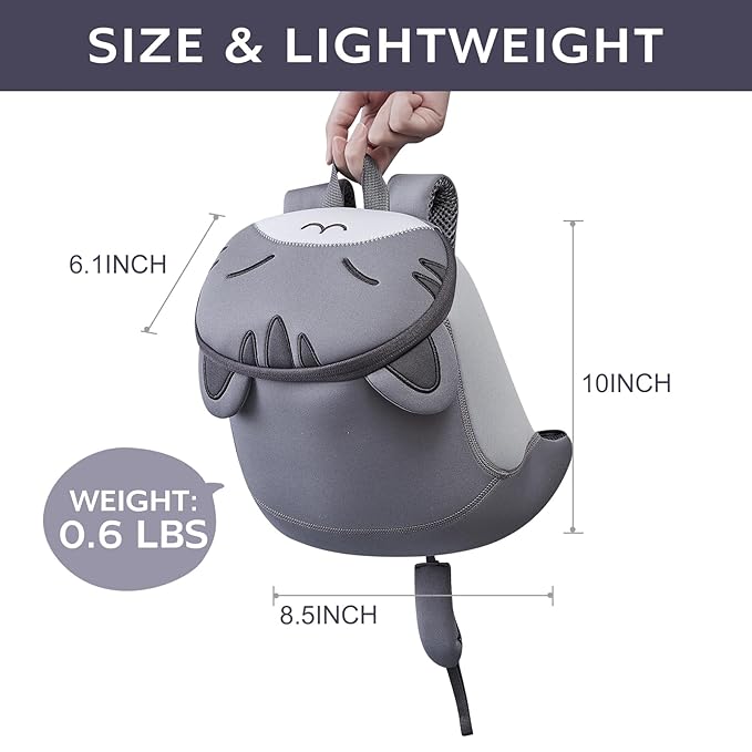 Nohoo Papa Series Anti-Lost Backpack - Grey Cat