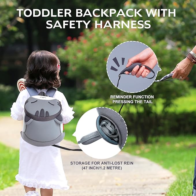 Nohoo Papa Series Anti-Lost Backpack - Grey Cat