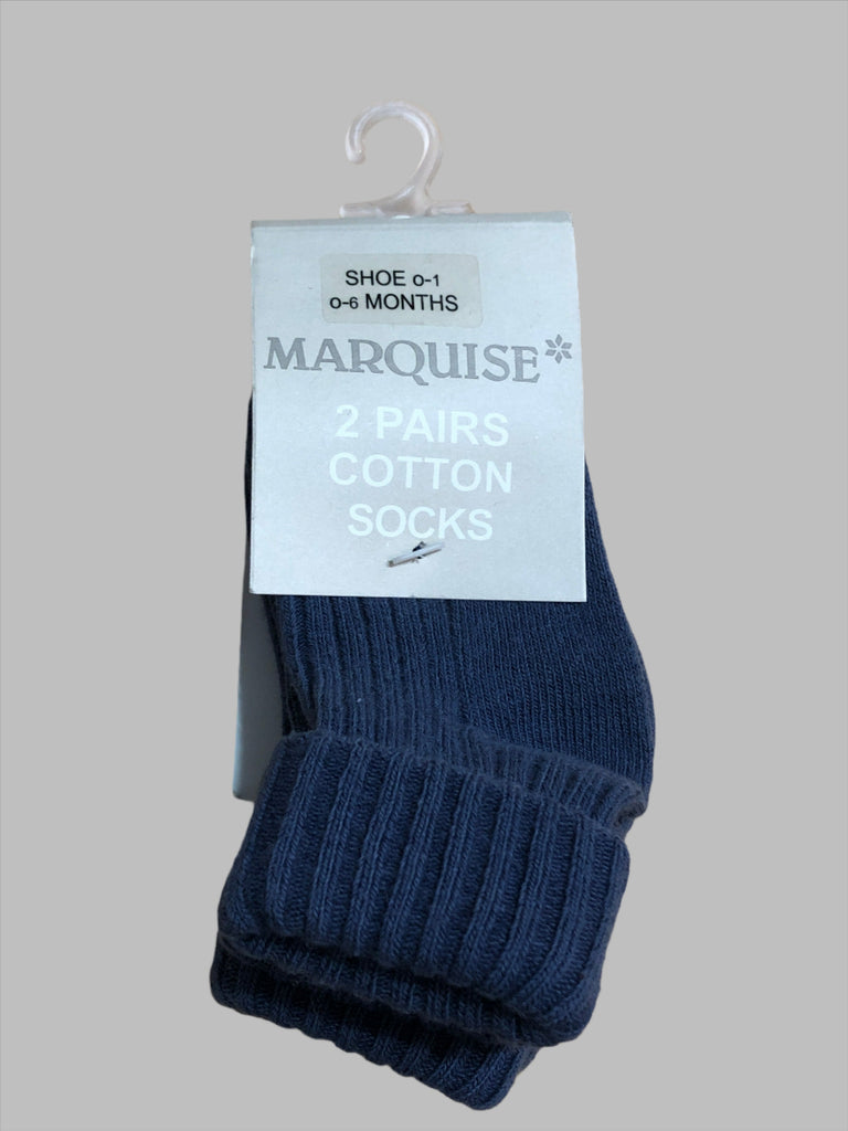 Marquise Steel Blue Knitted Plain 2 Pack socks