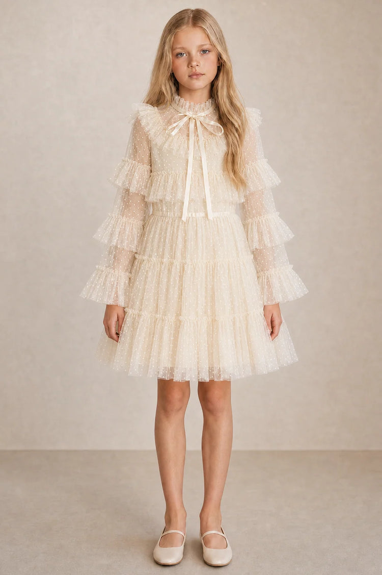 EllieEllie Amelie Long Sleeve Tulle Girl Dress