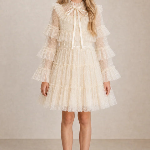 EllieEllie Amelie Long Sleeve Tulle Girl Dress