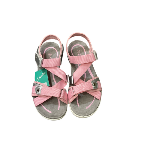 CLARKS NADIA SANDAL E GIRLS - SILVER/PINK