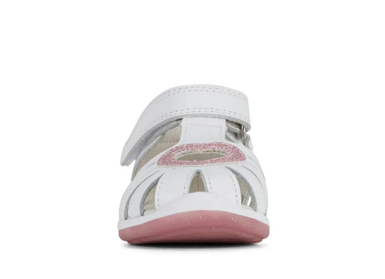 CLARKS MAYA II IN WHITE/PINK GLITTER