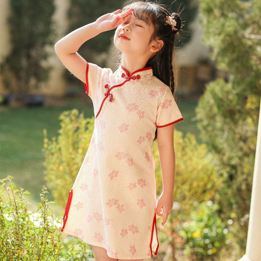 Chinese Style Cheongsam Dress - Pink