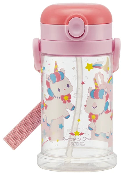 Skater folding straw mug with double handles and shoulder strap- Unicorn
