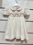 Meleze Hand Smocked Dress Short Sleeves Rosalie 6M-8Y