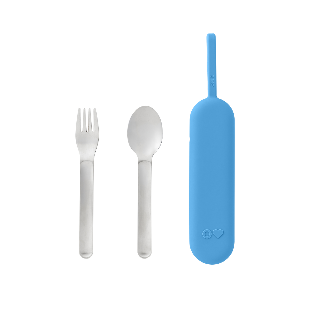 OMIE OMIEBOX UP STAINLESS STEEL 3 PIECE UTENSIL SET-  AZURE