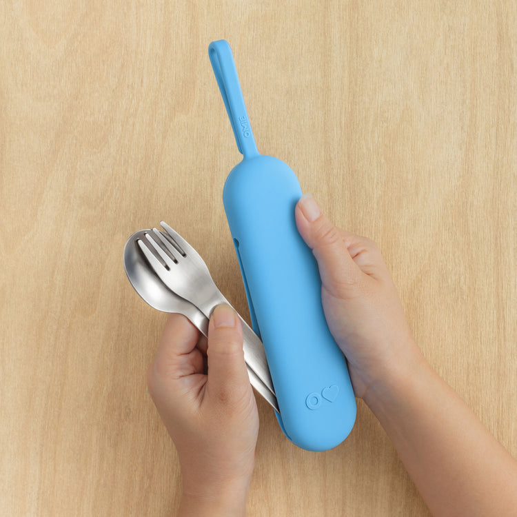 OMIE OMIEBOX UP STAINLESS STEEL 3 PIECE UTENSIL SET-  AZURE