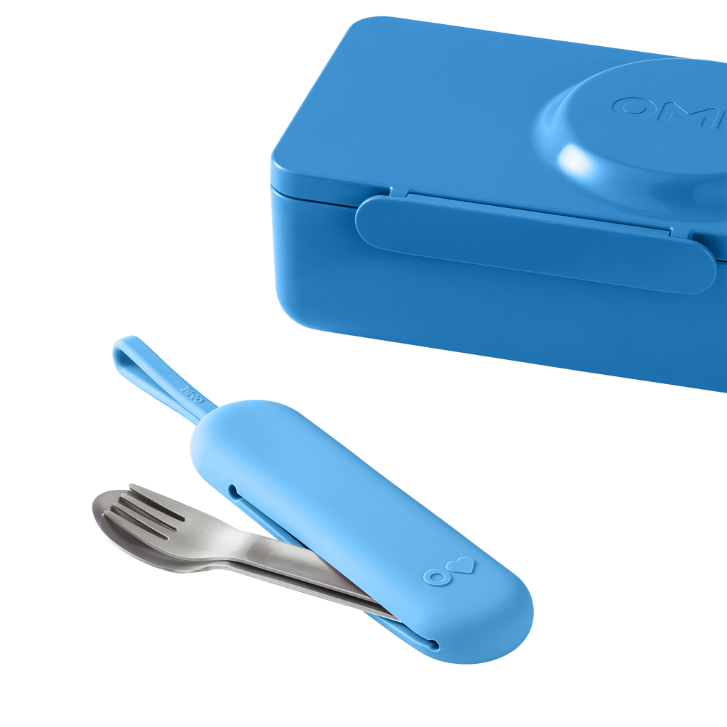 OMIE OMIEBOX UP STAINLESS STEEL 3 PIECE UTENSIL SET-  AZURE