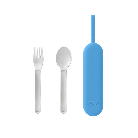 OMIE OMIEBOX UP STAINLESS STEEL 3 PIECE UTENSIL SET-  AZURE