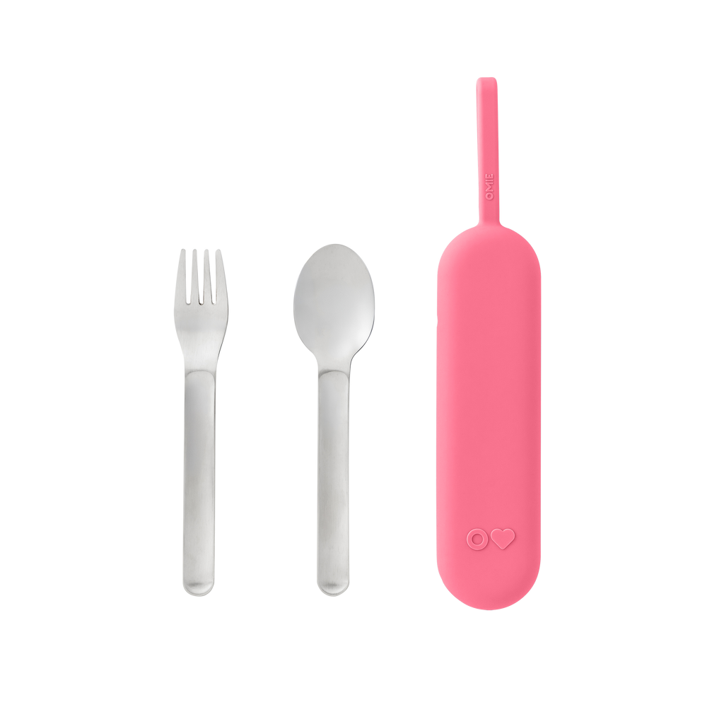 OMIE OMIEBOX UP STAINLESS STEEL 3 PIECE UTENSIL SET-   BLUSH