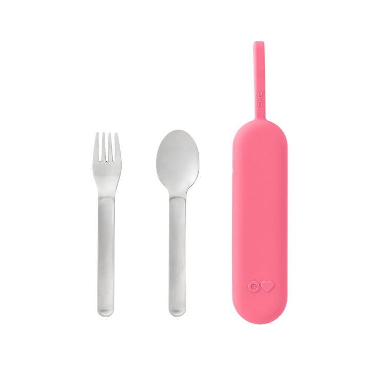 OMIE OMIEBOX UP STAINLESS STEEL 3 PIECE UTENSIL SET-   BLUSH