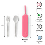 OMIE OMIEBOX UP STAINLESS STEEL 3 PIECE UTENSIL SET-   BLUSH