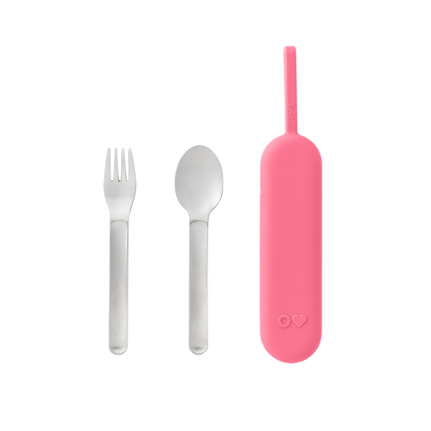 OMIE OMIEBOX UP STAINLESS STEEL 3 PIECE UTENSIL SET-   BLUSH