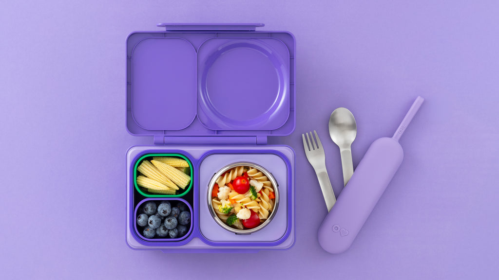 OMIE OMIEBOX UP STAINLESS STEEL 3 PIECE UTENSIL SET-   VIOLET