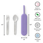 OMIE OMIEBOX UP STAINLESS STEEL 3 PIECE UTENSIL SET-   VIOLET