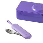 OMIE OMIEBOX UP STAINLESS STEEL 3 PIECE UTENSIL SET-   VIOLET