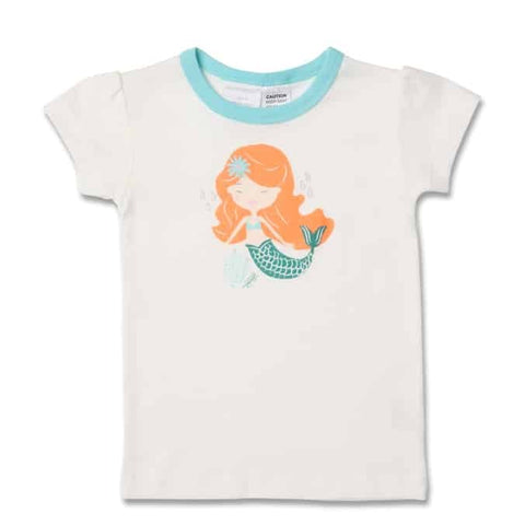 Marquise Girls Beige Mermaid Pyjamas Cotton Short Sleeve