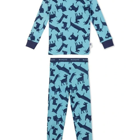 Marquise Boys Dog Walk Pyjamas in Blue