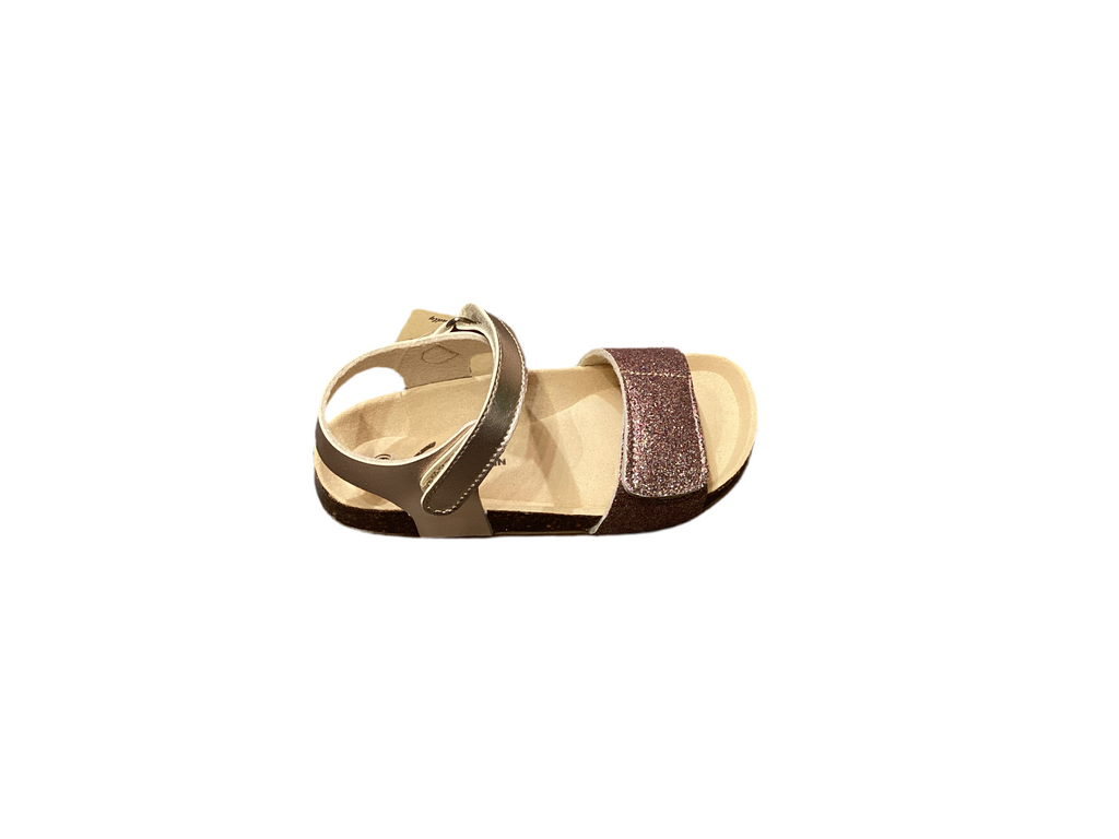 CLARKS BAY SANDAL E GIRLS - ROSE GOLD GLITTER