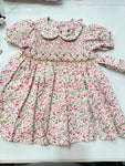 Meleze Hand Smocked Dress Pink/Green PG03 Floral 6M-8Y