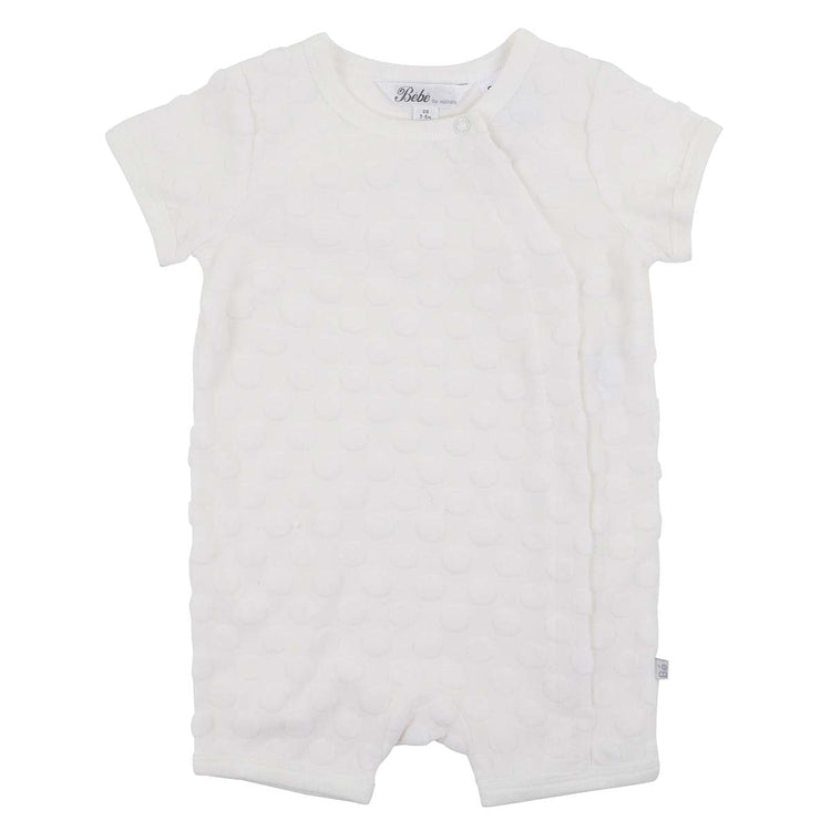 BEBE CLOUD SPOT LAYETTE SHORT SLEEVE ROMPER