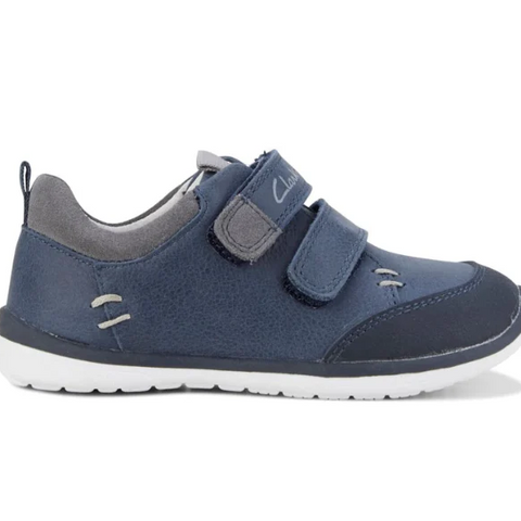 CLARKS MARCO IN NAVY/GREY