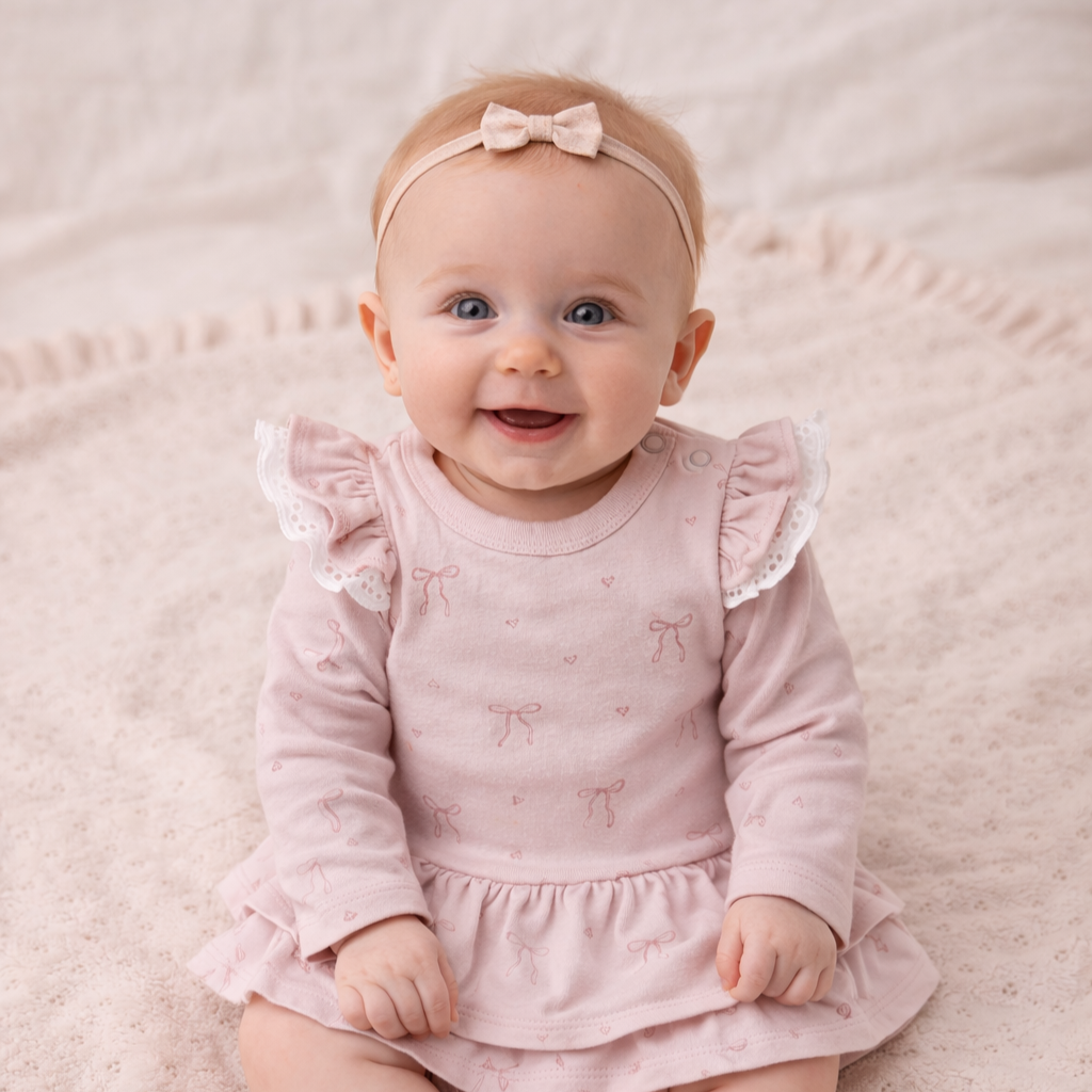 Aster&Oak LILLY BOW DRESS ONESIE