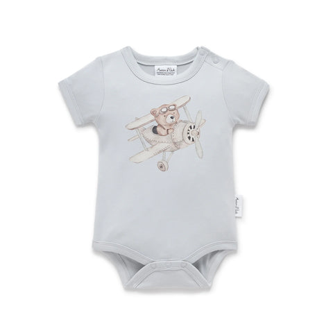 Aster&Oak FLYING OLI BEAR  PRINT ONESIE