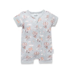 Aster&Oak FLYING FRIENDS SS  ZIP ROMPER