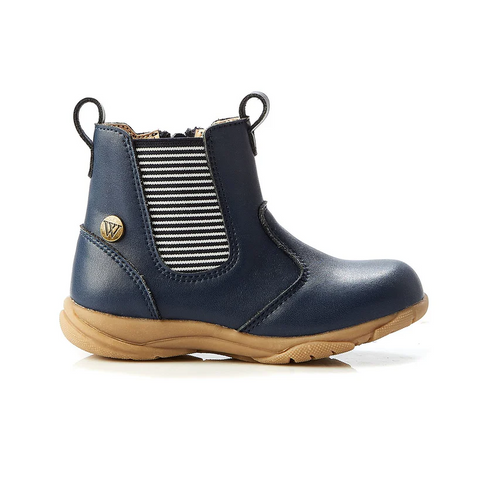 WALNUT RODEO LEATHER BOOT - NAVY