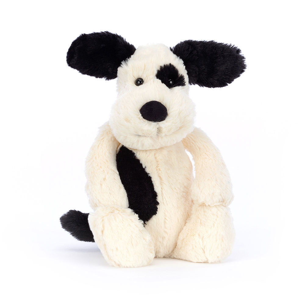 Jellycat Bashful Black & Cream Puppy (Med)