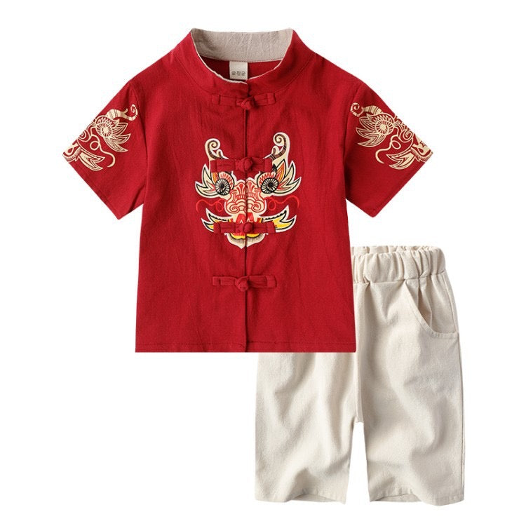 Chinese Style  Dragon Hanfu Boy Set