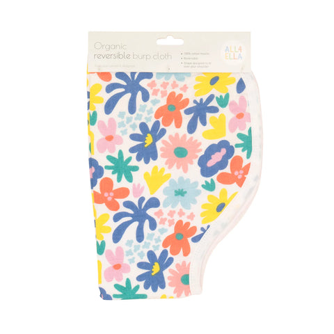 All4EllA Organic Burp Cloth - Bright Floral