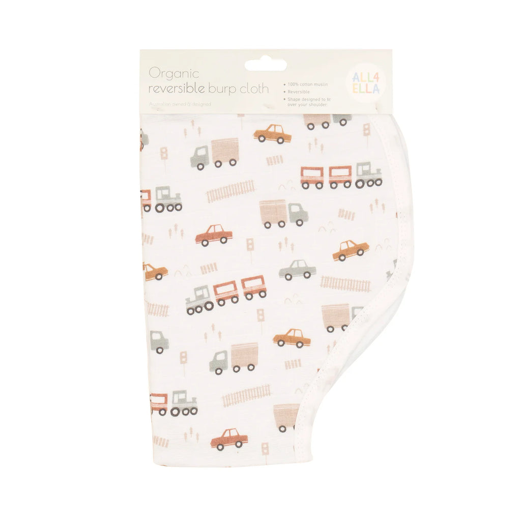 All4EllA Organic Burp Cloth - Trucks