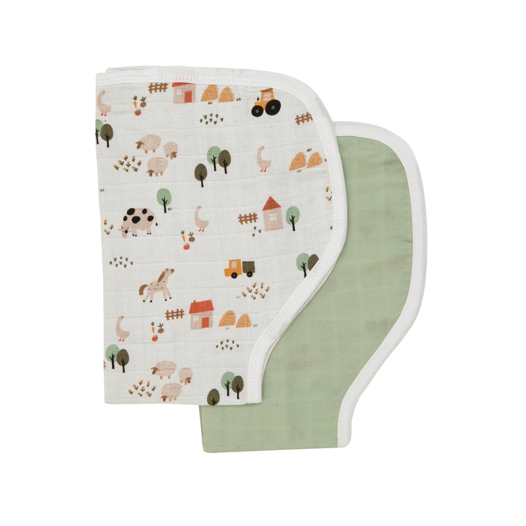 All4EllA Organic burp cloth 2pk - Coutry Farm