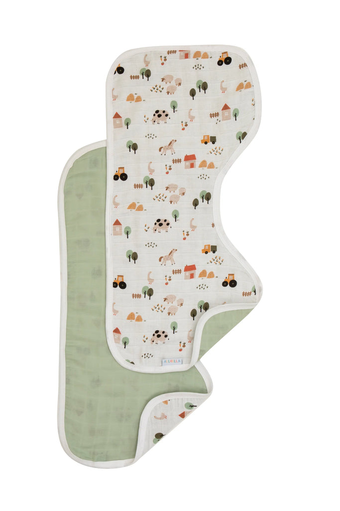 All4EllA Organic burp cloth 2pk - Coutry Farm