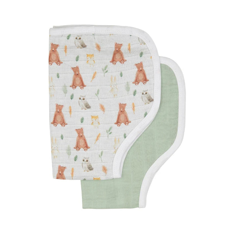 ALL4ELLA Organic burp cloth 2pk - Forest Friends
