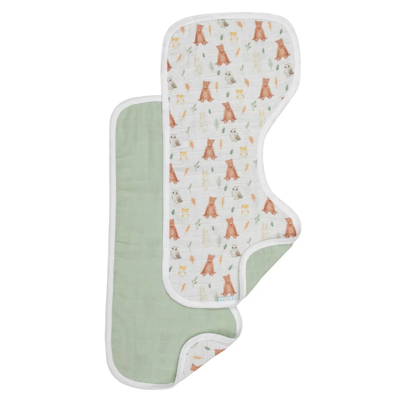 ALL4ELLA Organic burp cloth 2pk - Forest Friends