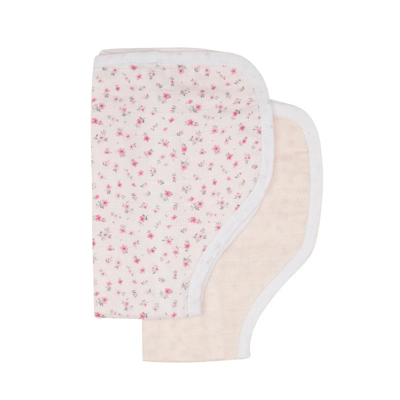 ALL4ELLA Organic burp cloth 2pk - Pink Petals