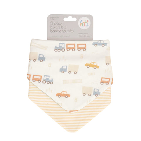 ALL4ELLA Bandana Bibs 2pk -  Trucks