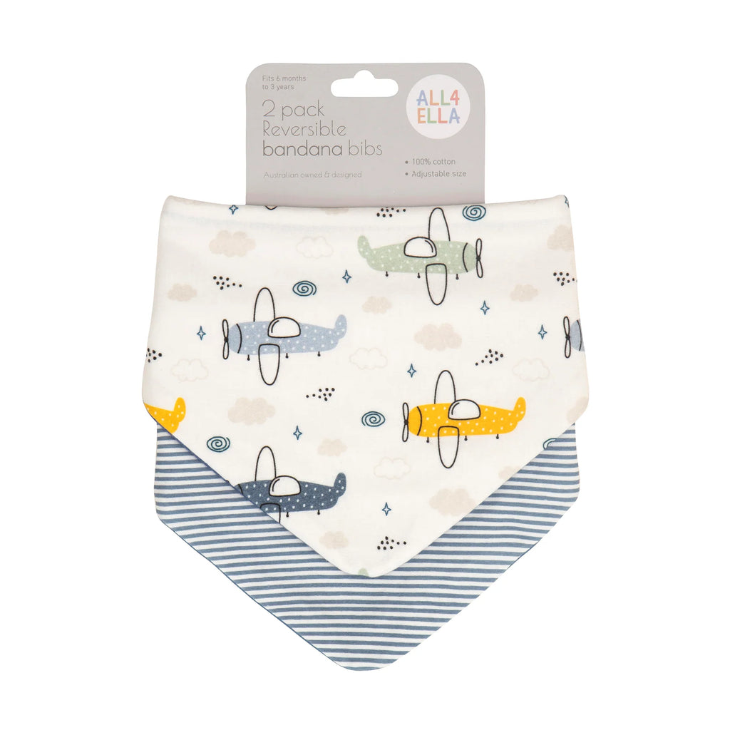 ALL4ELLA Bandana Bibs 2pk -  Planes