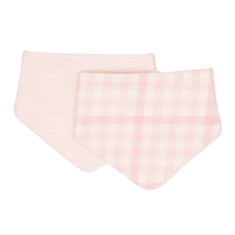 ALL4ELLA Bandana bibs 2pk - Gingham Pink