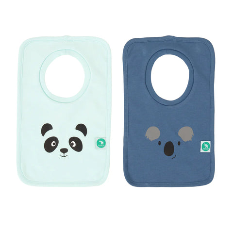 ALL4ELLA Pullover Head Bibs 2pk - Panda/Koala