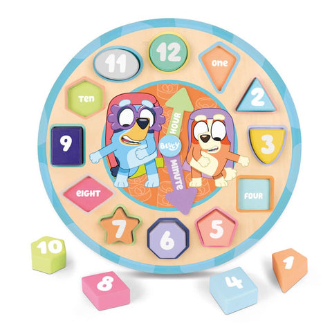 BLUEY WOODEN PUZZLE CLOCK