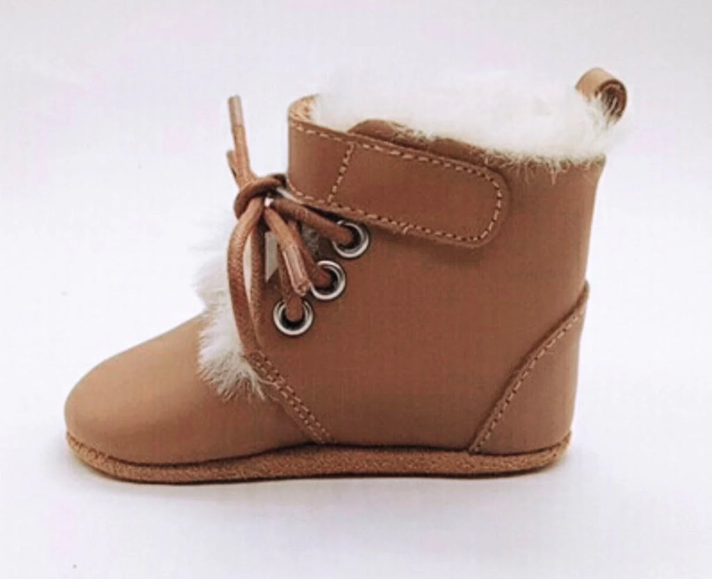 Bella & Ollie Leather Snuggle Boots - Tan