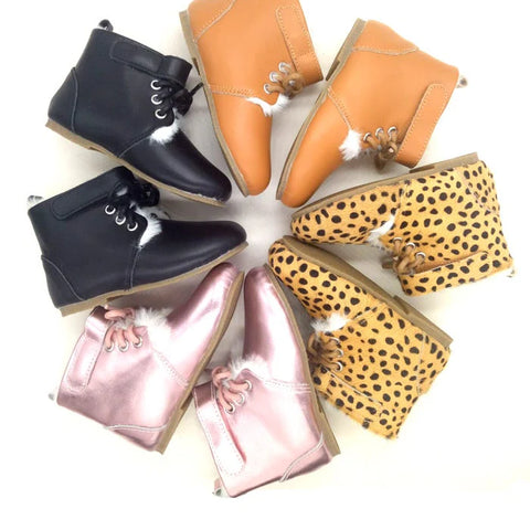 Bella & Ollie Leather Snuggle Boots - Tan