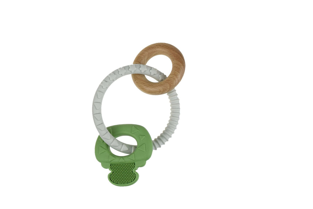Koala Dream TEXTURED SILICONE KEY TEETHER-GREEN