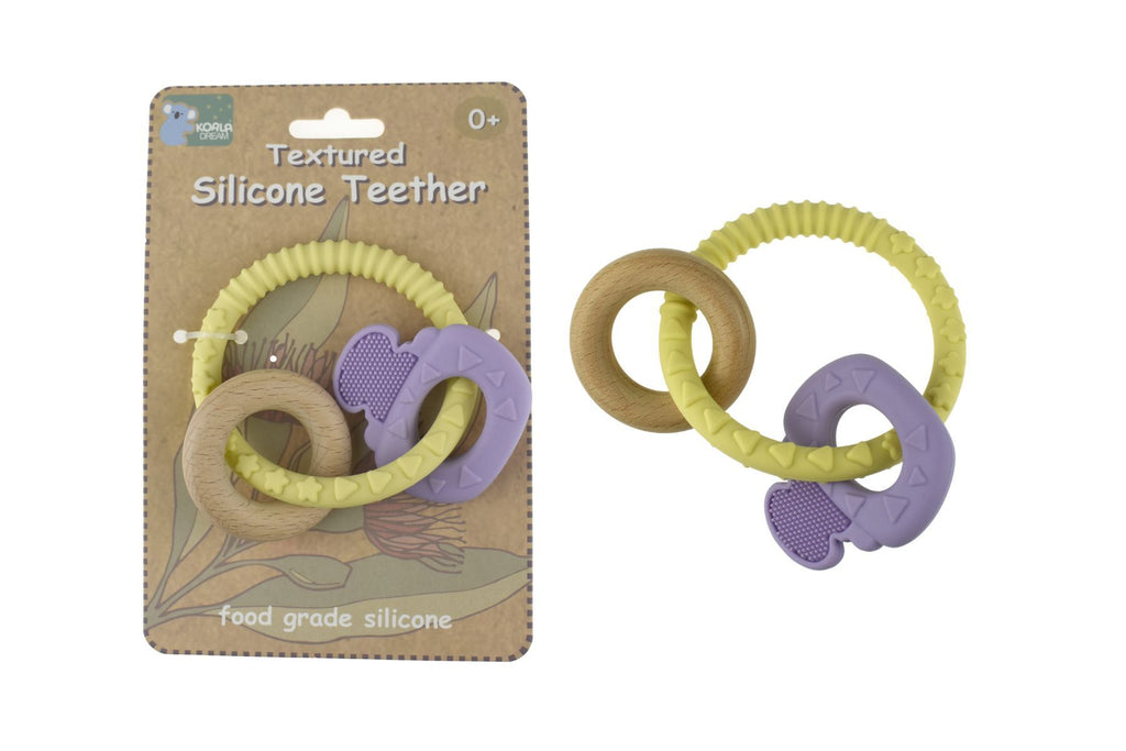 Koala Dream TEXTURED SILICONE KEY TEETHER-PURPLE